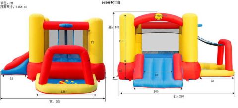 Надувной батут Happy Hop 9450 (Игровой центр 4 в 1)